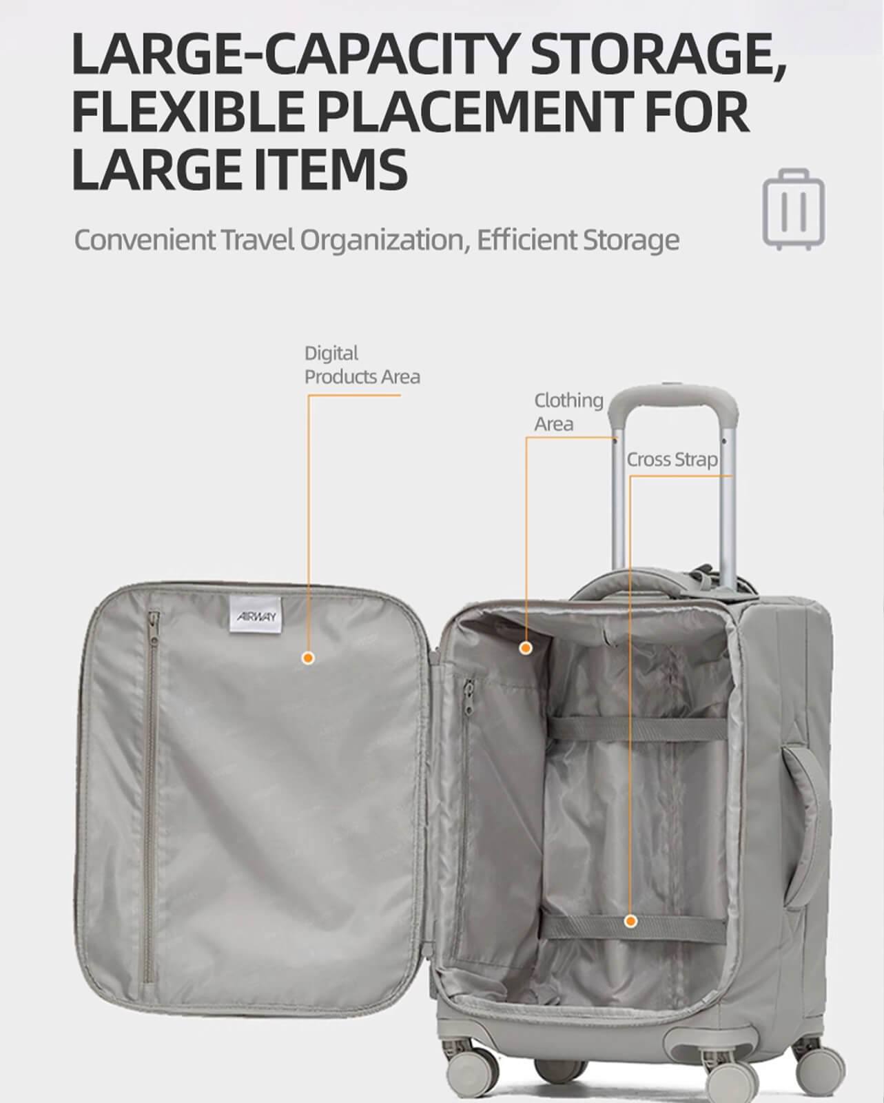 Women’s Carry-On Luggage – Ultra-Light Suitcase | Chestnut Brown