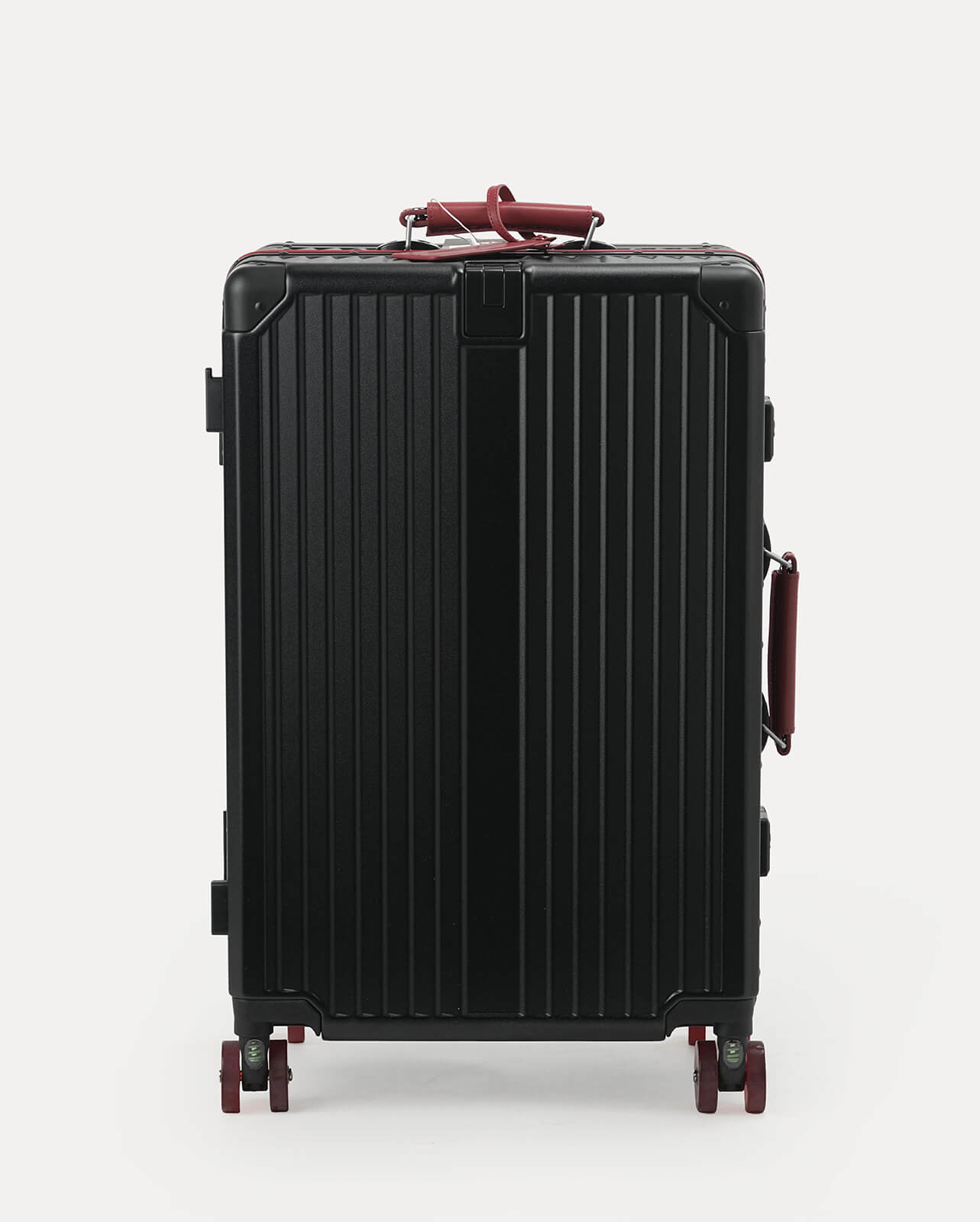 TravelCore Aluminum Spinner Suitcase | Black Burgundy