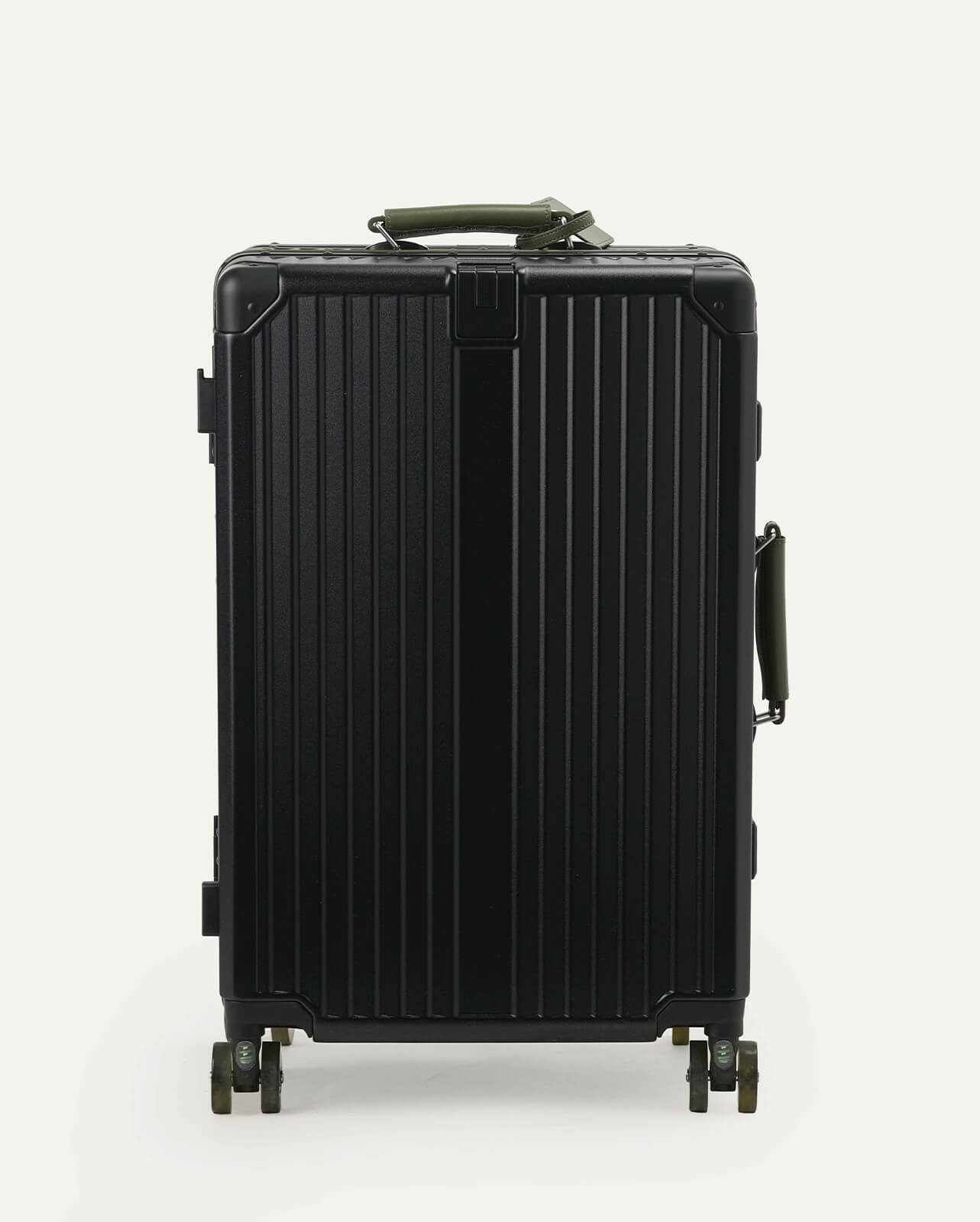TravelCore Aluminum Spinner Suitcase | Black Olive Green