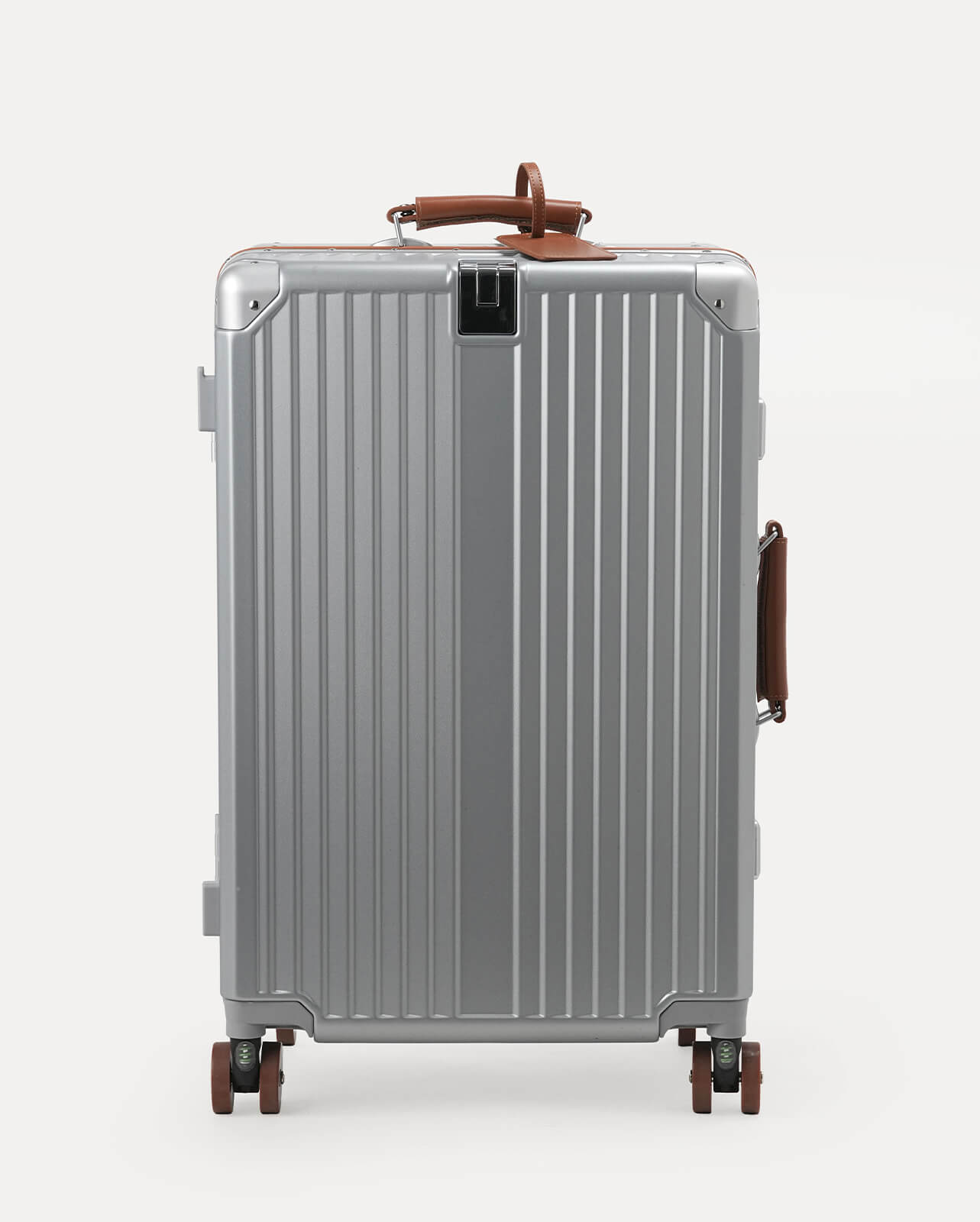 TravelCore Aluminum Spinner Suitcase | Silver Brown