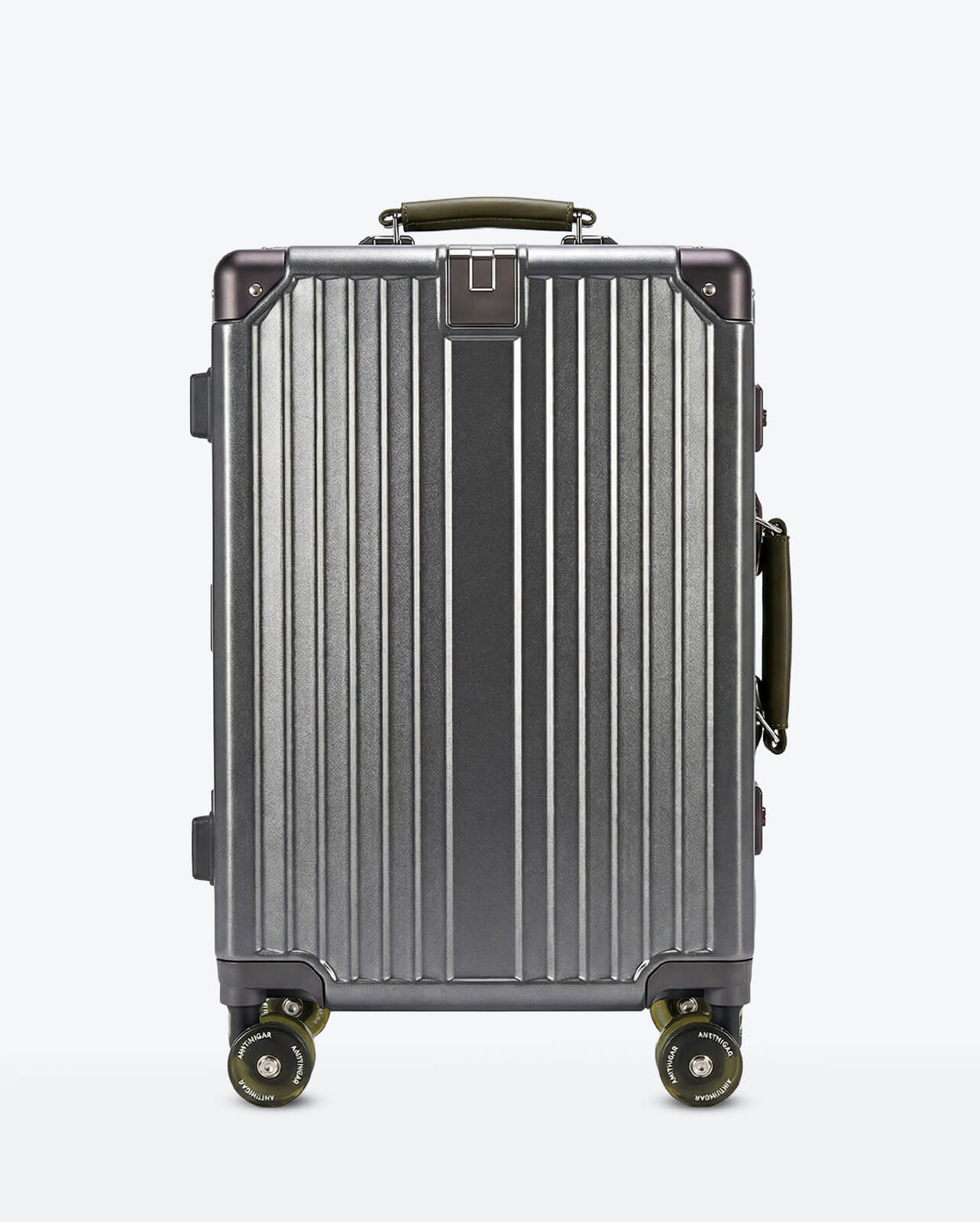 TravelCore Aluminum Spinner Suitcase | Black Olive Green