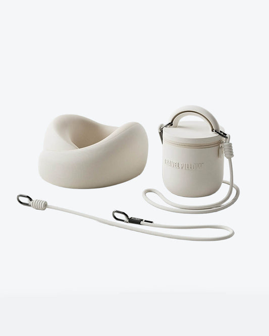 Sleep Cave | Travel Neck Pillow | 360° Support | Ivory White